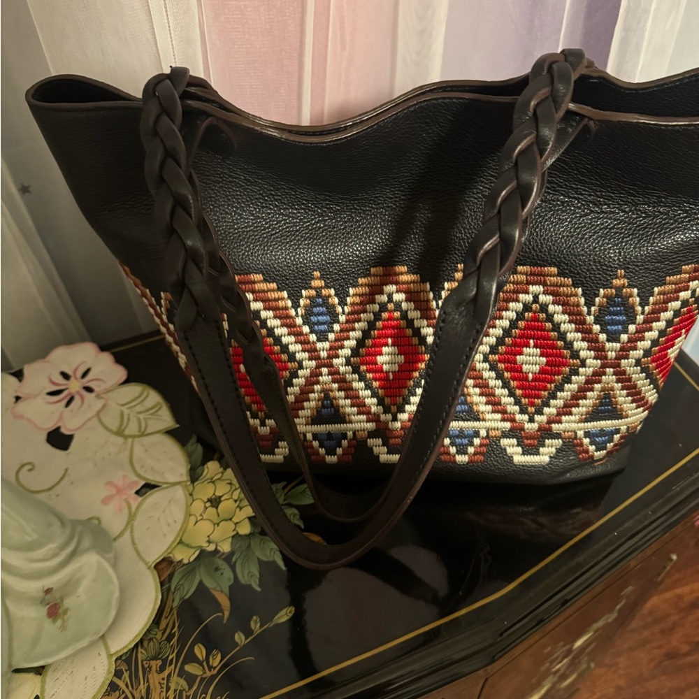 Black and Red Patterned Tote Bag